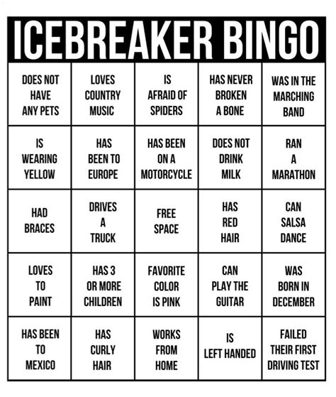 Pin by Jeanette Marie on Bingo News | Ice breakers, Bingo card template ...