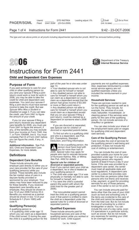 Instructions for Form 2441