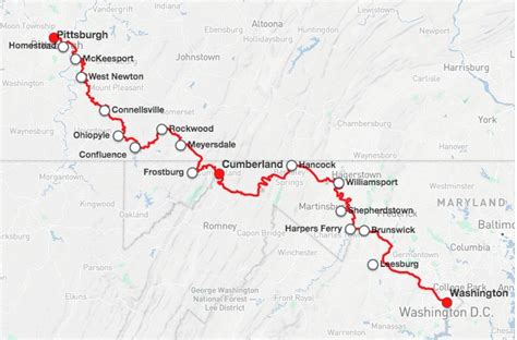 Allegheny Passage Bike Trail Map