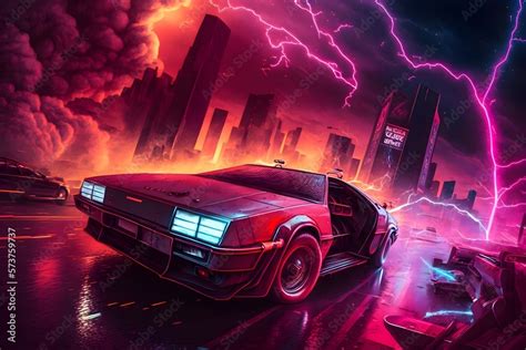 DeLorean traveling back in time | Back to the Future inspired Ai ...