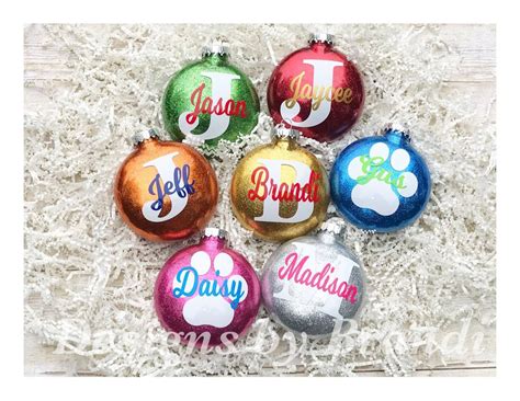 Personalized Glitter Ornaments / Personalized Christmas - Etsy