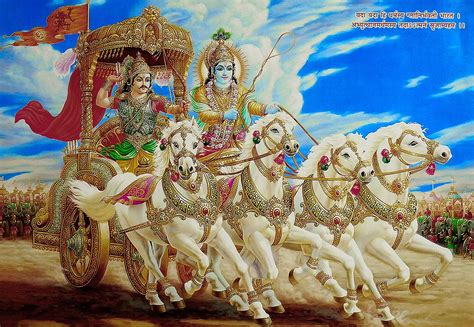 Krishna and Arjuna on Chariot during Kurukshetra War