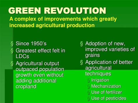 PPT - THE GREEN REVOLUTION PowerPoint Presentation, free download - ID ...