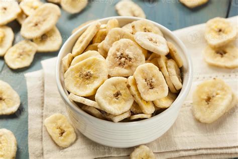 Homemade Dehydrated Banana Chips 744788 Stock Photo at Vecteezy