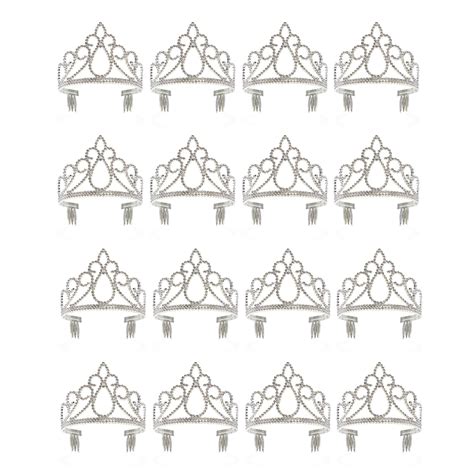 12 Pack Plastic Princess Tiaras for Little Girls, Silver Crowns for ...