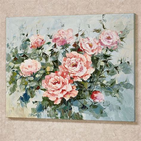 Pink Roses in Bloom Floral Canvas Wall Art | Floral wall art canvases ...