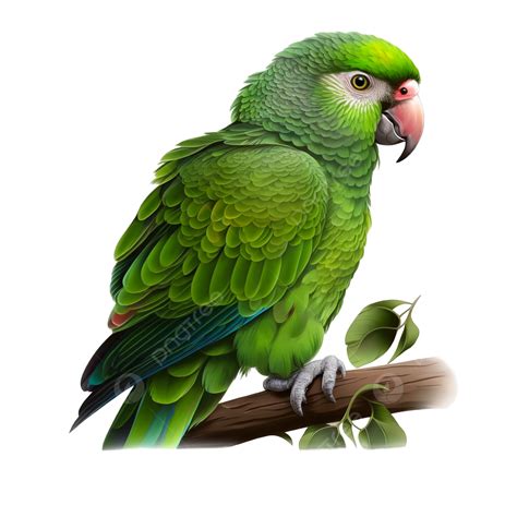 Green Parrot Standing On The Branch, Green Parrot Standing, On The ...