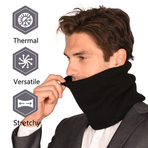 Winter Neck Warmers Gaiter-Double-Layer Thick Neck Gaiters Fleece Heat Insulated Thermal for Men ...