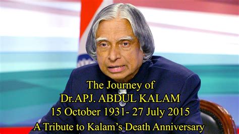 The Journey Of Dr. APJ. ABDUL KALAM | A Tribute to Kalam's Death Anniversary - YouTube