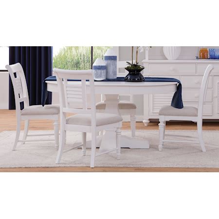 American Woodcrafters Cottage Traditions D-6510-PED-5PC Coastal 5-Piece Dining Set with ...
