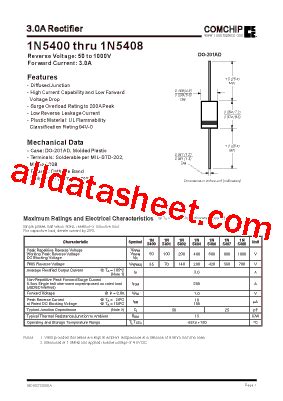 1N5408 Datasheet(PDF) - Comchip Technology