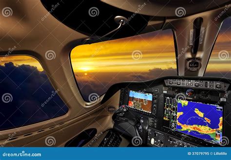 Cockpit at sunset editorial image. Image of freedom, atmosphere - 37079795