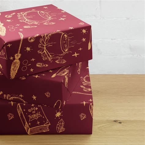 Harry Potter Themed Wrapping Paper Sheets Harry Potter Giftwrap Wizard ...