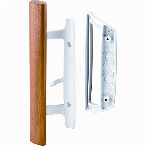 Prime-Line Patio Door Handle Set with Wooden Handle-C 1204 - The Home Depot