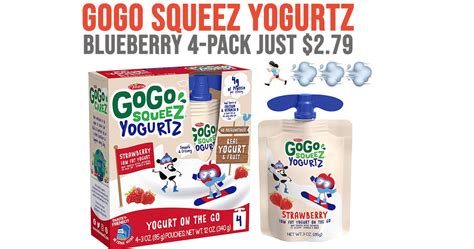 GoGo squeeZ yogurtZ Blueberry 4-Pack Only $2.79 Shipped on Amazon – Amazon Deals and Coupons