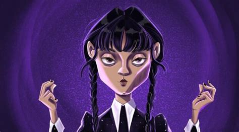 900x2900 Wednesday Addams Cartoon Art 2023 900x2900 Resolution ...