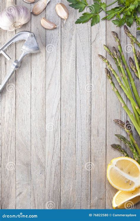 Vegetables Food Wood Background Stock Photo - Image of clove, framed: 76822580