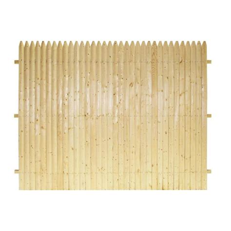 6 ft. x 8 ft. Natural SPF 3 in. Privacy Stockade Fence Panel FMSD633434 ...