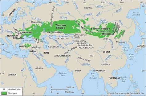 Steppe, the -- Encyclopedia Britannica | Steppe, Map, Eurasian steppe