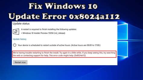 [Solved] How to Fix Windows 10 Update Error 0x8024a112?