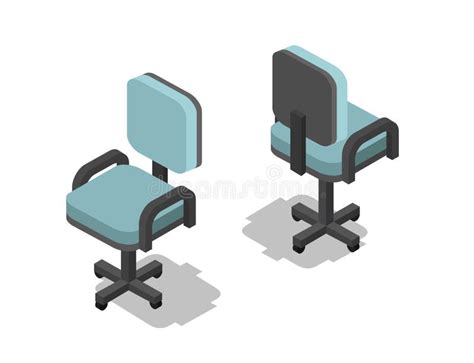 Vector Isometric Illustration of Office Chair, 3d Flat Furniture Icon ...