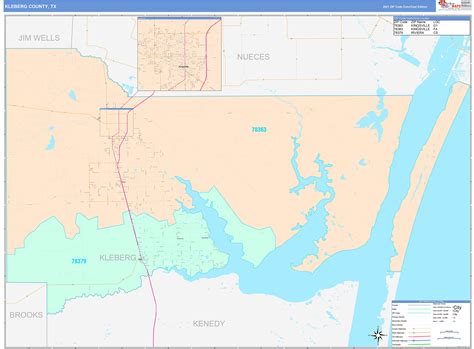 Kleberg County, TX Wall Map Color Cast Style by MarketMAPS - MapSales.com