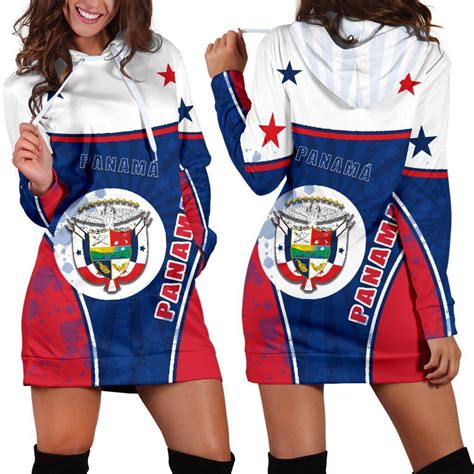 Panama Women Hoodie Dress Circle Stripes Flag Version K13