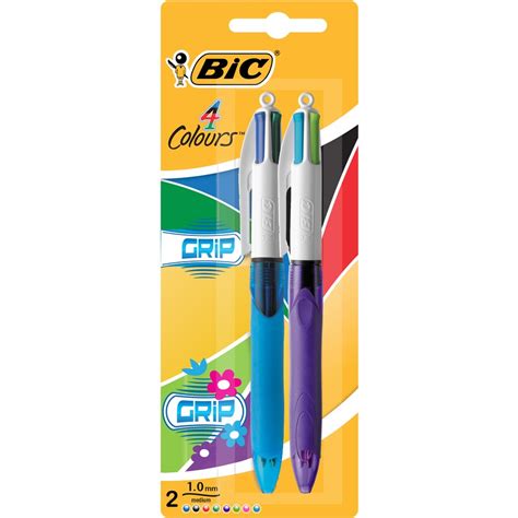 BIC 4 Colour Grip Ballpoint Pens Duo Pack | BIG W