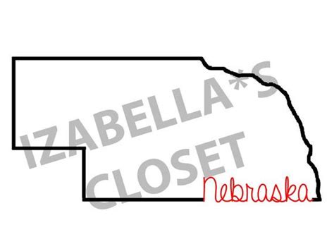 Nebraska Outline State Vecor SVG by IzabellasCloset on Etsy | Nebraska ...