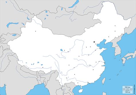 China : free map, free blank map, free outline map, free base map ...