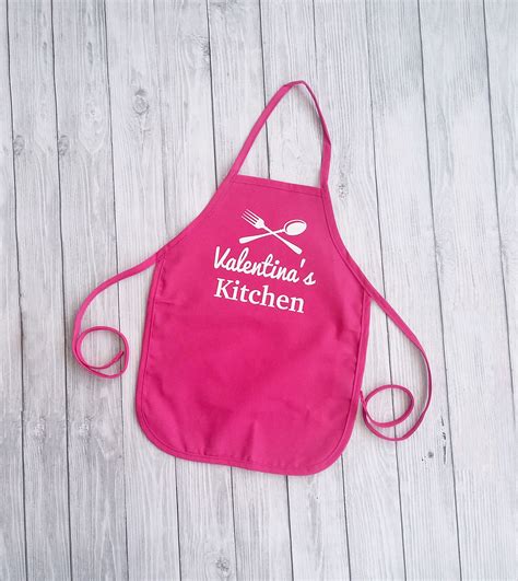 Personalized Pink Cooking Apron for Girls Kitchen Aprons Gift | Etsy