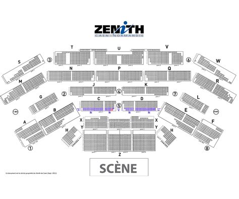 Plan de Zenith, retrouver votre place dans la salle