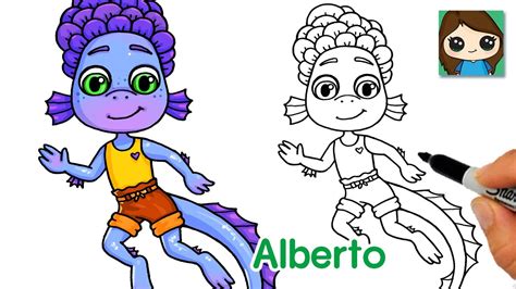 How to Draw Alberto Sea Monster 🐠 Luca Disney Pixar - YouTube