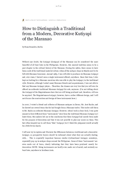 (PDF) Hans Brandeis - How to Distinguish a Traditional from a Modern, Decorative Kutiyapi of the ...