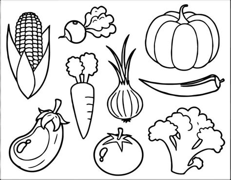 Colorful Vegetable Coloring Pages for Kids