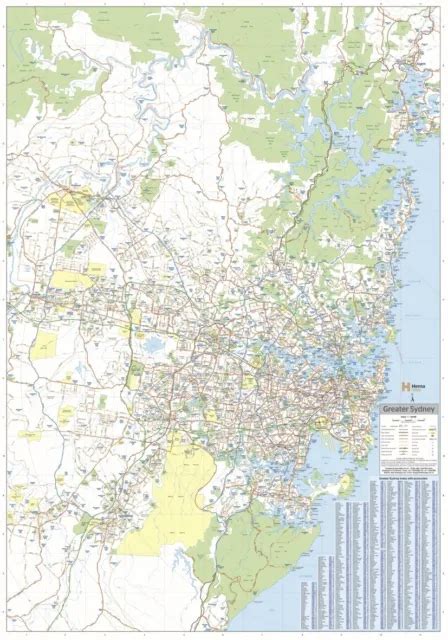 (LAMINATED) MAP OF Greater Sydney & Region Poster (70X100Cm) Wall Chart ...