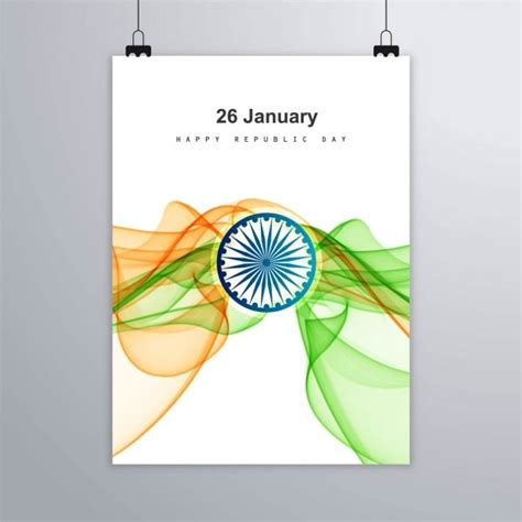 Free Vector | India republic day, poster with wavy forms