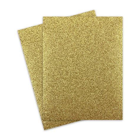 Glitter Paper - Gold Glitter (1-Sided) 8.5X11 Letter Size - 10 PK