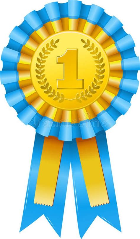 First prize award icon. Blue and gold ribbon rosette , #Ad, #icon, #award, #prize, #Blue, # ...