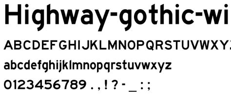 Highway Gothic Wide Font : Basic Sans Serif : pickafont.com