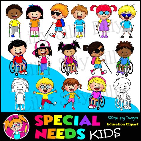 Special Needs Kids. Clipart, Black and White & COLOR of Kids With ...