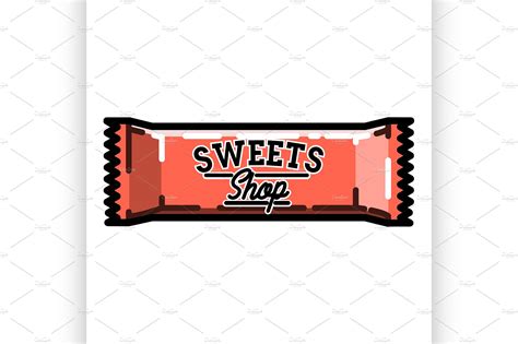 Color vintage sweets shop emblem | Pre-Designed Illustrator Graphics ~ Creative Market