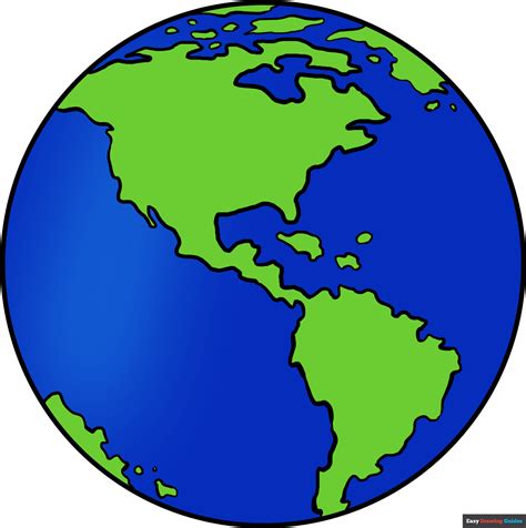 Earth Globe Drawing