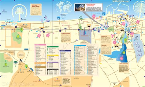 Map of Dubaï tourist attractions, sightseeing & tourist tour