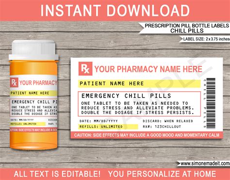 Medicine Bottle Label Template