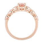 Womens Genuine Pink Morganite 18K Rose Gold Over Silver Cocktail Ring - JCPenney