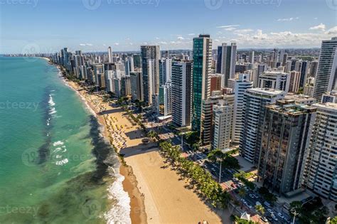 Aerial view of Boa Viagem beach in Recife, capital of Pernambuco ...