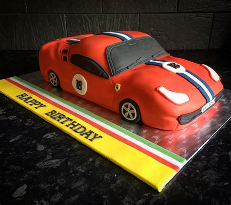 Ferrari shaped Birthday Cake. First shaped car cake I’ve made ...