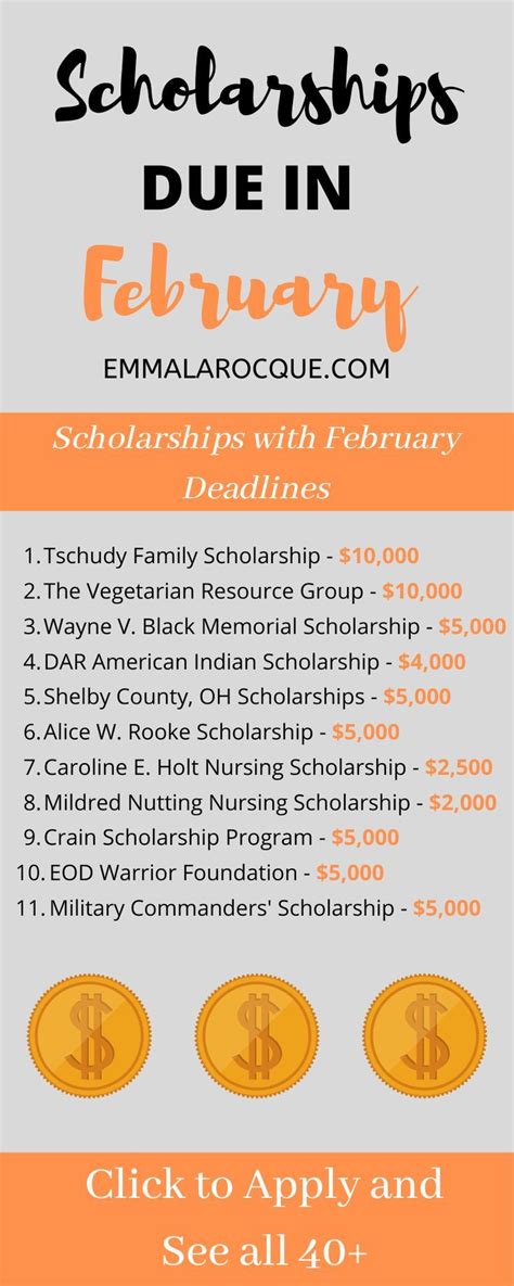 February Scholarships: 2020 | Nursing scholarships, School scholarship ...