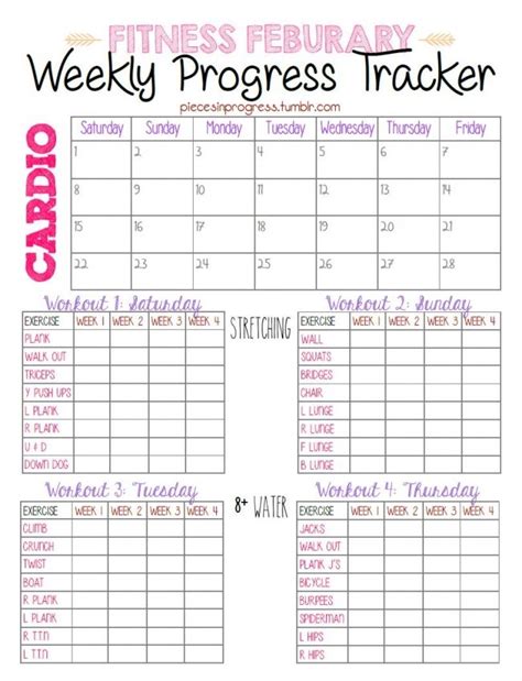 23 Free Printables to Organize Your Family's Health | Fitness planner printable, Month workout ...